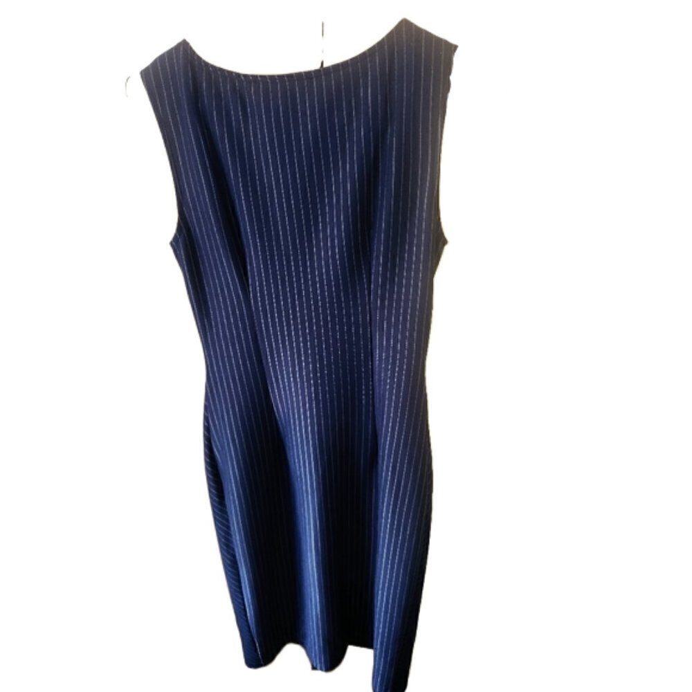 VFSHOW Sleeveless Pin Striped Dress With 1/4 Zip Up Pullover